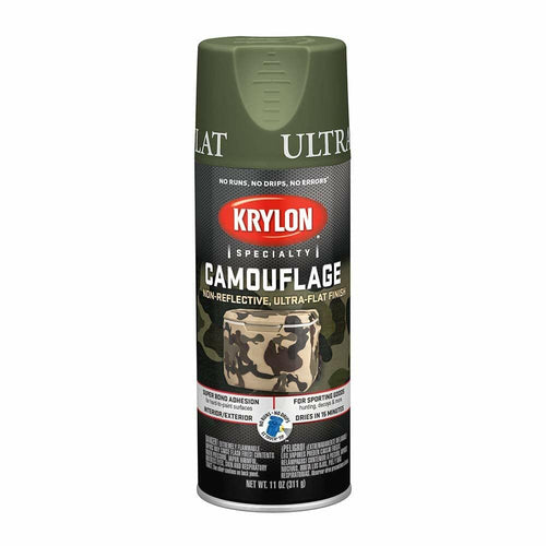 Krylon Ultra Flat Camouflage Spray Paint, Woodland Light Green, 11 oz. - K04296000