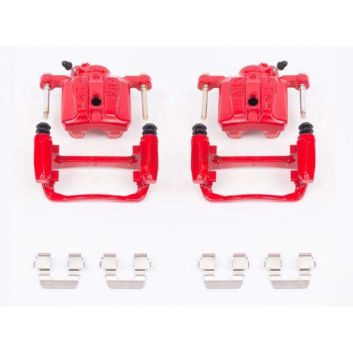 Power Stop Pair of Rear High-Temp Red Powder Coated Calipers For Dodge Stealth 1991-1994, Mitsubishi 3000GT 1991-1993, Mitsubishi Diamante 1993-1995 [Model Specific]