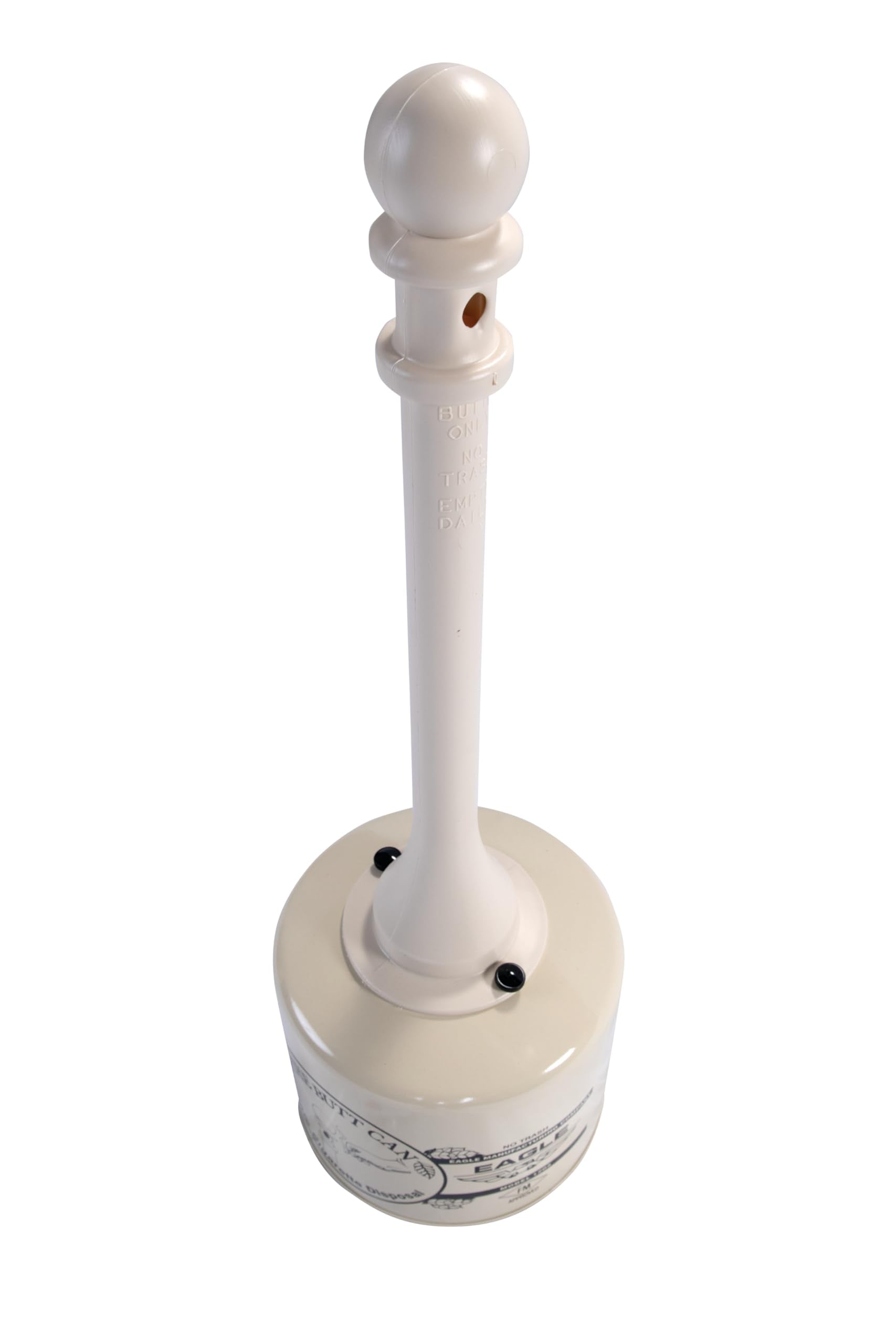 Eagle Galvanized Steel 1205BEI Cigarette Butt Receptacle, 5 gallon Capacity, 40" Height, 12" Diameter, Beige