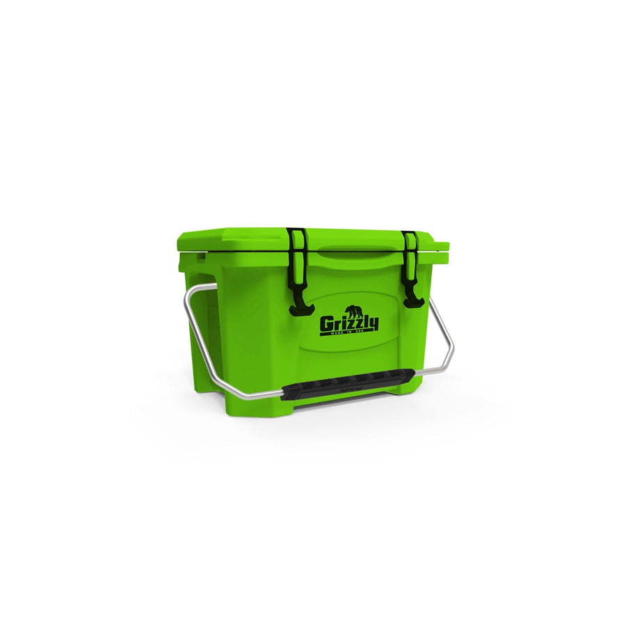 20 Cooler Grizzly | 20 qt Ice Chest Durable Rotomolded Insulated | Made in USA | Warranty for Life | For Beach Boat Camping Fishing Hunting | G20 | Lime