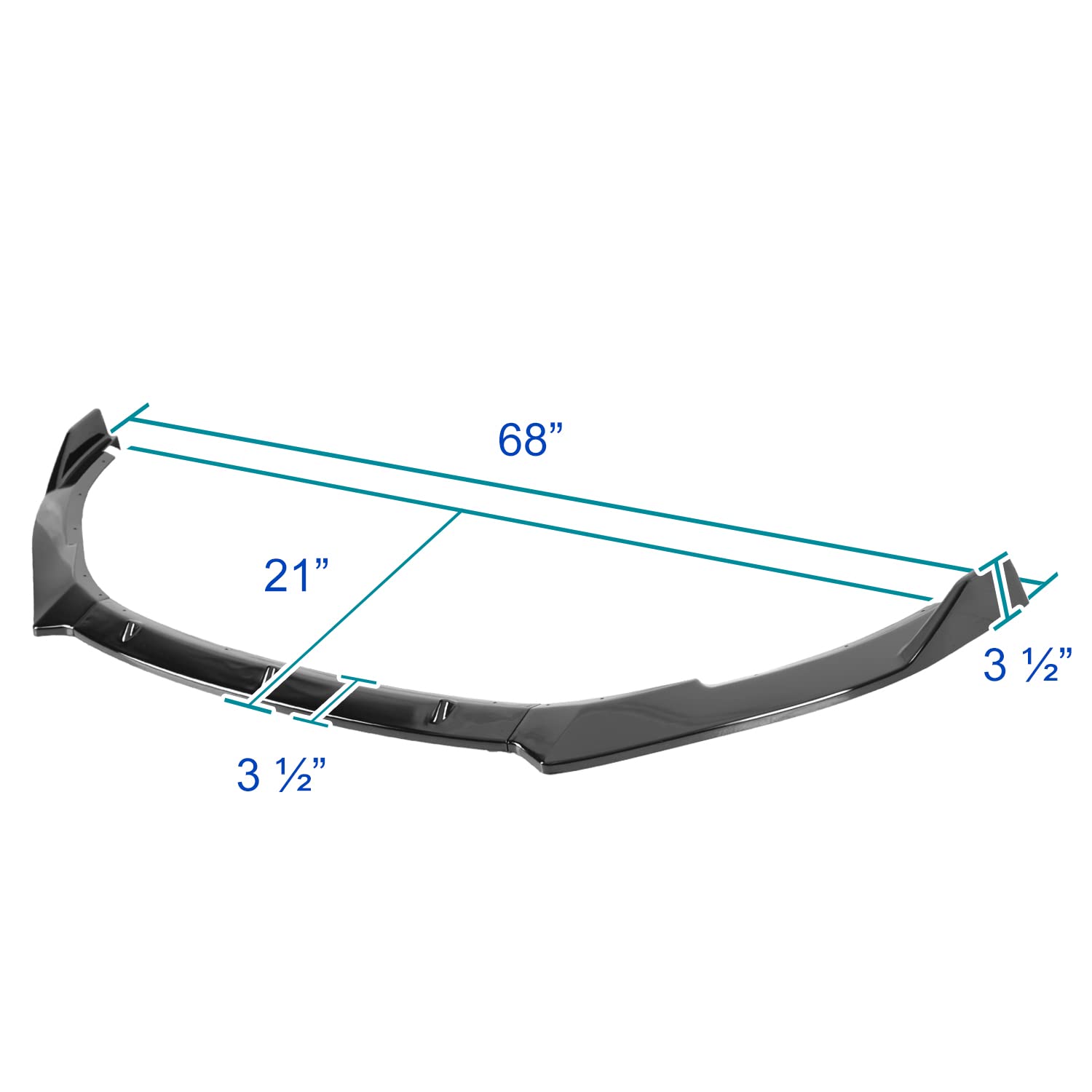 Glossy Black Spec-D Tuning Front Bumper Lip Compatible with 2010-2013 Volkswagen Golf 6
