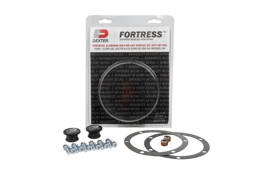 Complete Service Kit K71-187-00 for Dexter 021-259-00 Fortress Aluminum Bolt-on Oil Caps Fits 9K-12K Axles