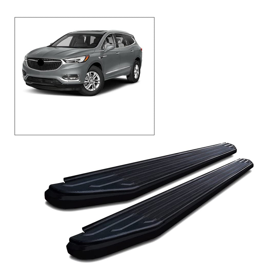 Peerless Black Horse Running Boards Compatible with 2018-2023 Chevrolet Traverse|2018-2024 Buick Enclave-PR-G179BK