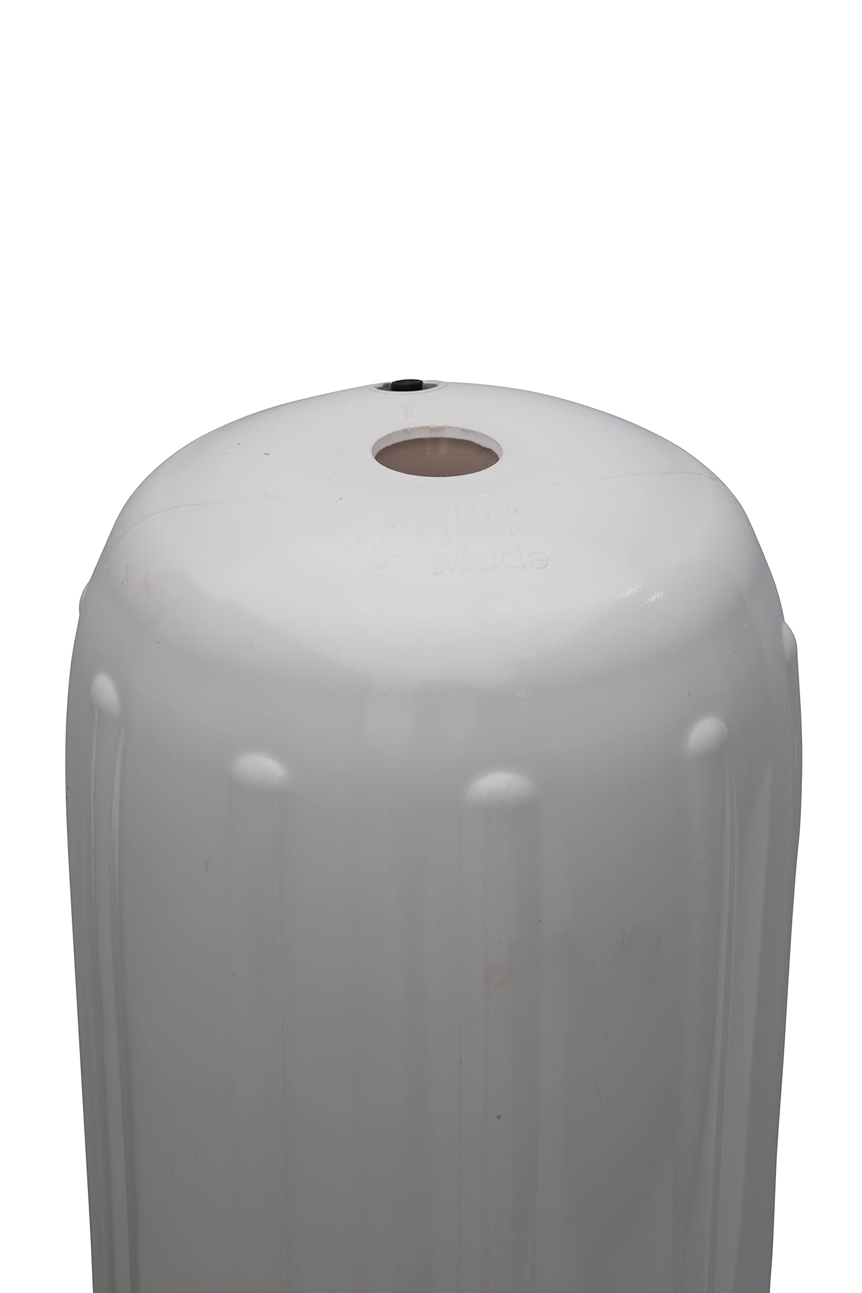 Big B Taylor Made Inflatable Boat Fender, White (10" x 26") End-to-End Line Passage Fits 5/8" Rope, Hangs Horizontally or Vertically, Ribbed Technology, Needle Valve, Marine-Grade Vinyl - 1032