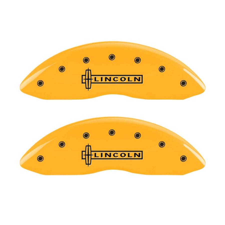 MGP Caliper Covers Yellow Powder Coat Finish 36022SLCNYL Black Characters Disc Brake Caliper Cover, Set of 4