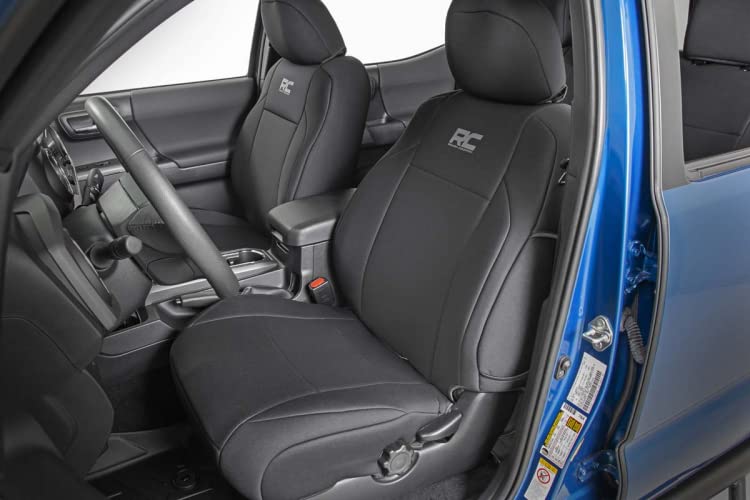 Rough Country Front Seat Covers Neoprene for Toyota Tacoma (2016-2023) - Waterproof & UV Resistant, Foam Padded, Front Seat Cover Set