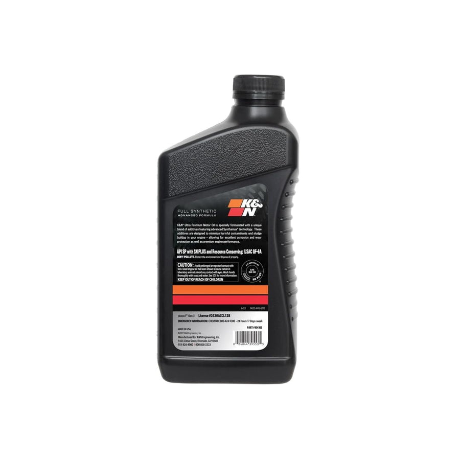 K&N 5W-30 Fully Synthetic Motor Oil K&N - 1 Quart