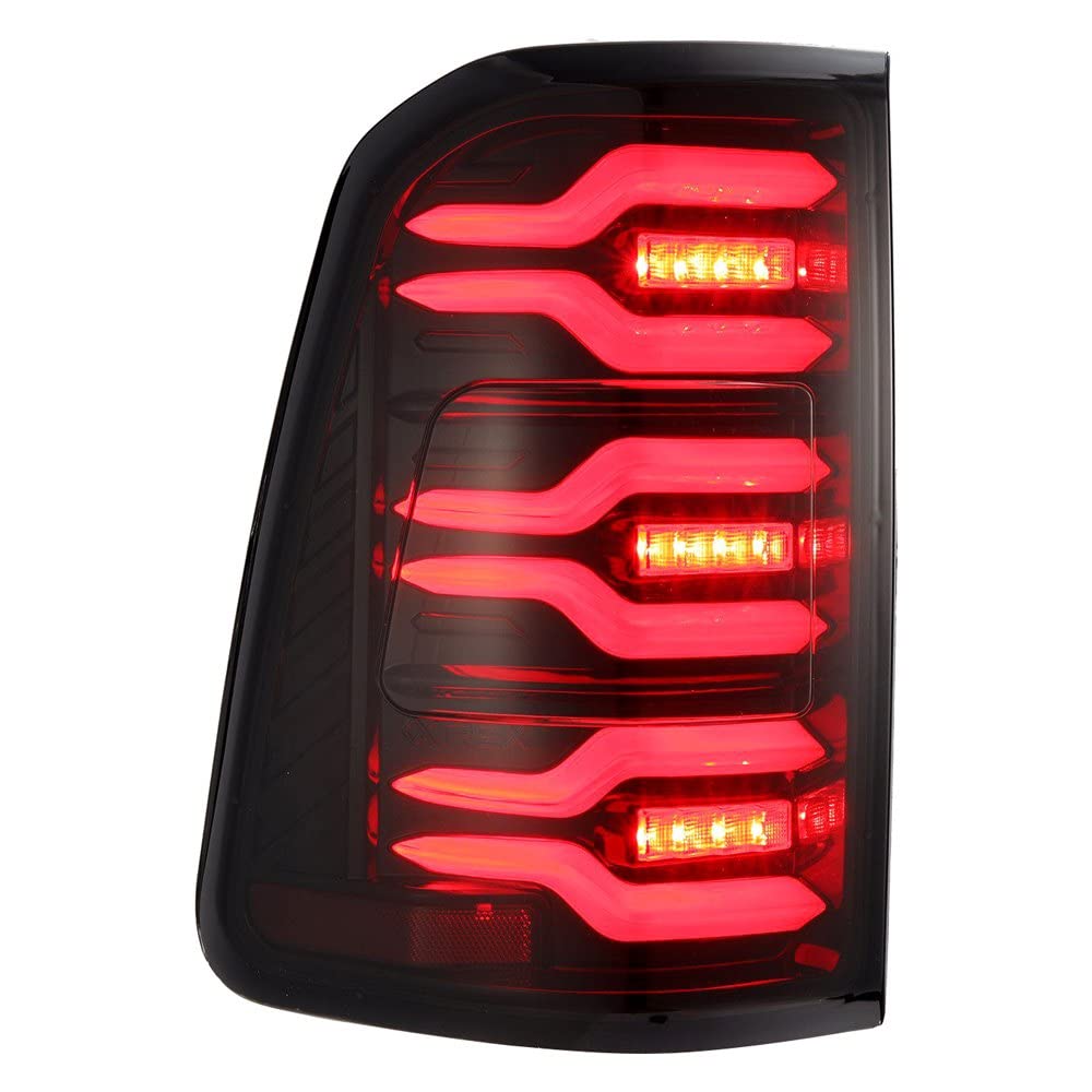 AlphaRex USA 19-21 Dodge Ram 1500 Luxx-Series LED Tail Lights Red/Black w/Activ Light/Seq Signal