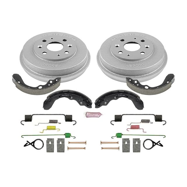 Power Stop Autospecialty KOE15357DK Rear Replacement Brake Kit-OE Brake Drums & Ceramic Brake Pads For Mazda Protege 1999-2003 [Model Specific]