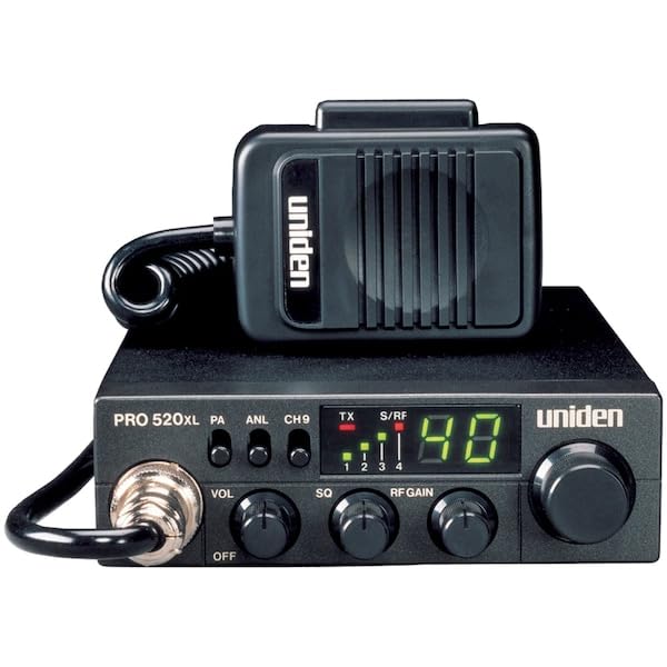 Pro Series Uniden PRO520XL 40-Channel CB Radio. Compact Design. ANL Switch and PA/CB Switch. 7 Watts of Audio Output and Instant Emergency Channel 9. - Black