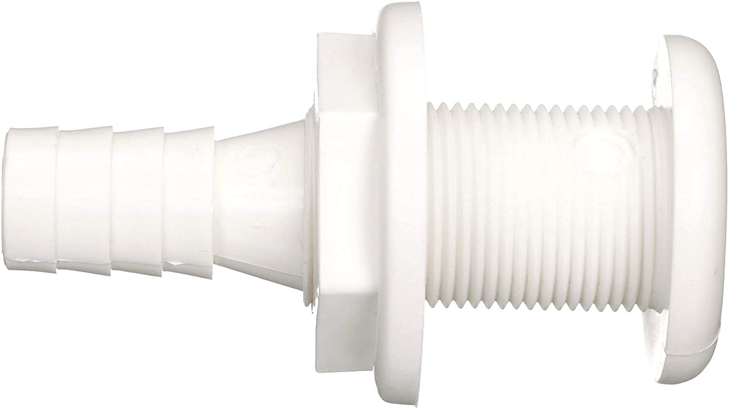 5/8" I.D. Attwood Marine White Thermoplastic Resin Thru-Hull Connector Fitting