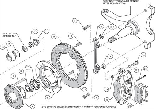 12.19" FDLI Front Kit, Drilled, Red