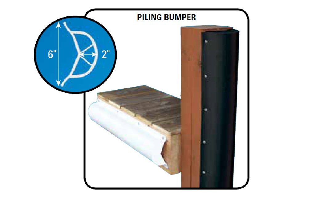 DE1020BF Dock Edge + PVC Piling Bumper (Black, 6-Feet)