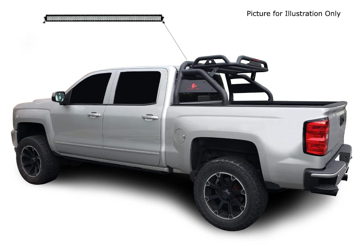 Atlas Roll Bar Black W/40 LED Light Bar Compatible with (GMC-Ford-Dodge) Black Horse - RB-BA1B-KIT