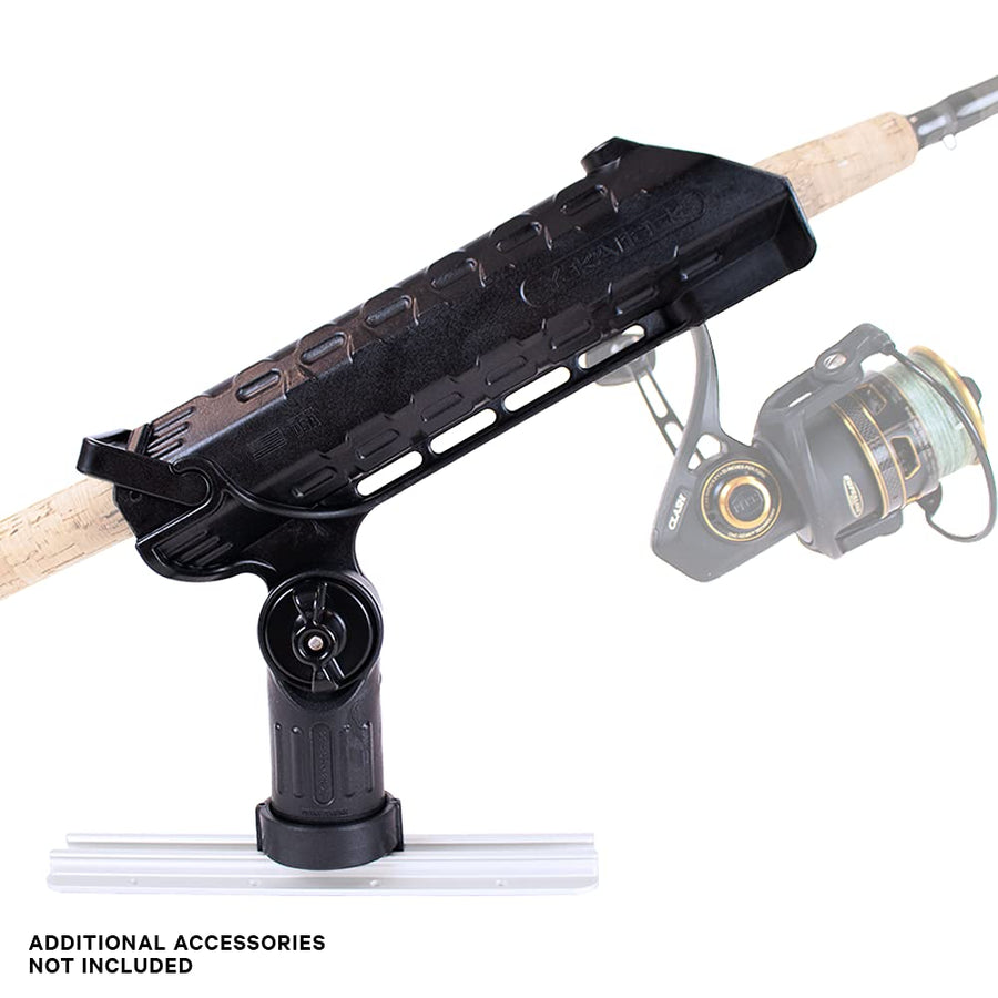 AR Tube Rod Holder YakAttack with LockNLoad Track Mount | Spinning & Casting Rod Compatible | Marine Grade Polymer | Fishing Kayak Track Mount Accessories | Made in The USA