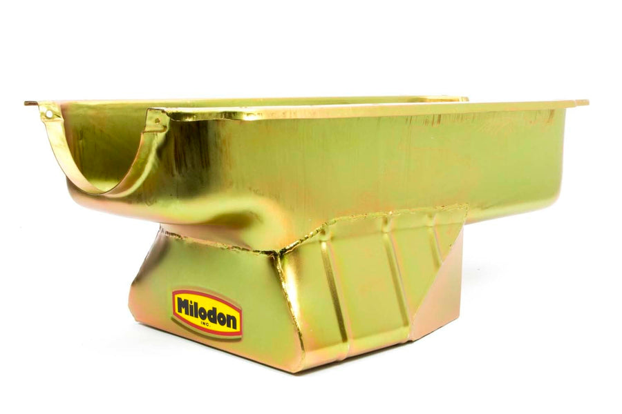 Milodon 30940 Gold Zinc Plated Steel Street and Strip Oil Pan for Small Block 360 Mopar