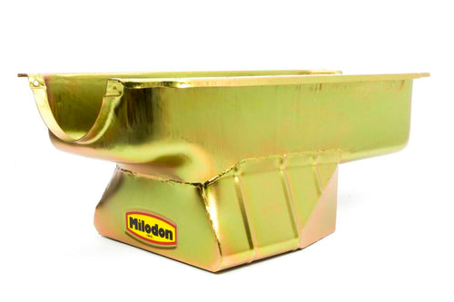 Milodon 30940 Gold Zinc Plated Steel Street and Strip Oil Pan for Small Block 360 Mopar