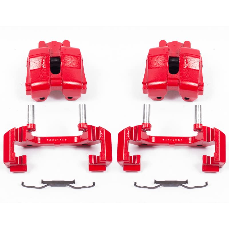 Power Stop Pair of High-Temp Red Powder Coated Front Calipers for Ford Escape 2009-2012, Mazda Tribute 2011, Mercury Mariner 2009-2011 [Model Specific]