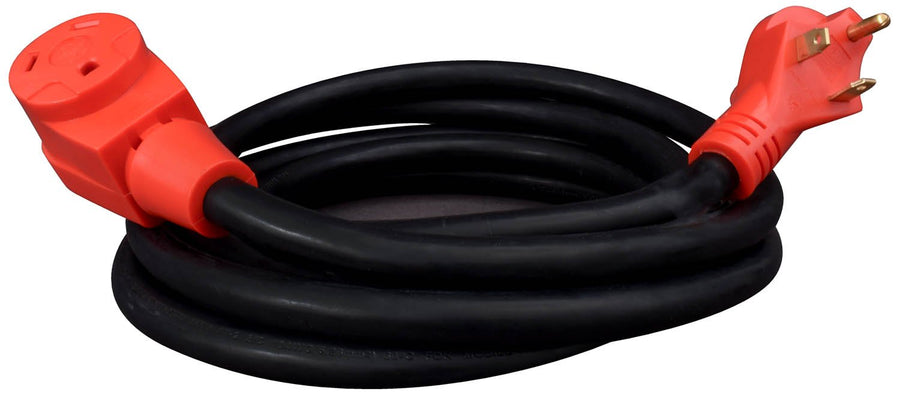 30-Amp Valterra Mighty Cord RV Extension Cord, 15-Foot Power Extension Cord, Red