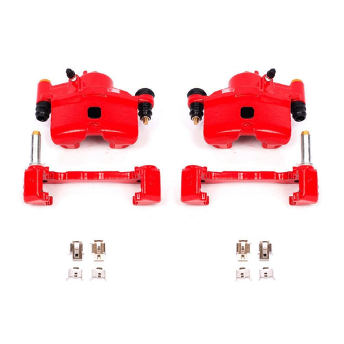 Power Stop Pair of High-Temp Red Powder Coated Front Calipers for Honda CRX 1990-1991, Honda Civic 1990-2000, Honda Civic del Sol 1993-1997 [Model Specific]