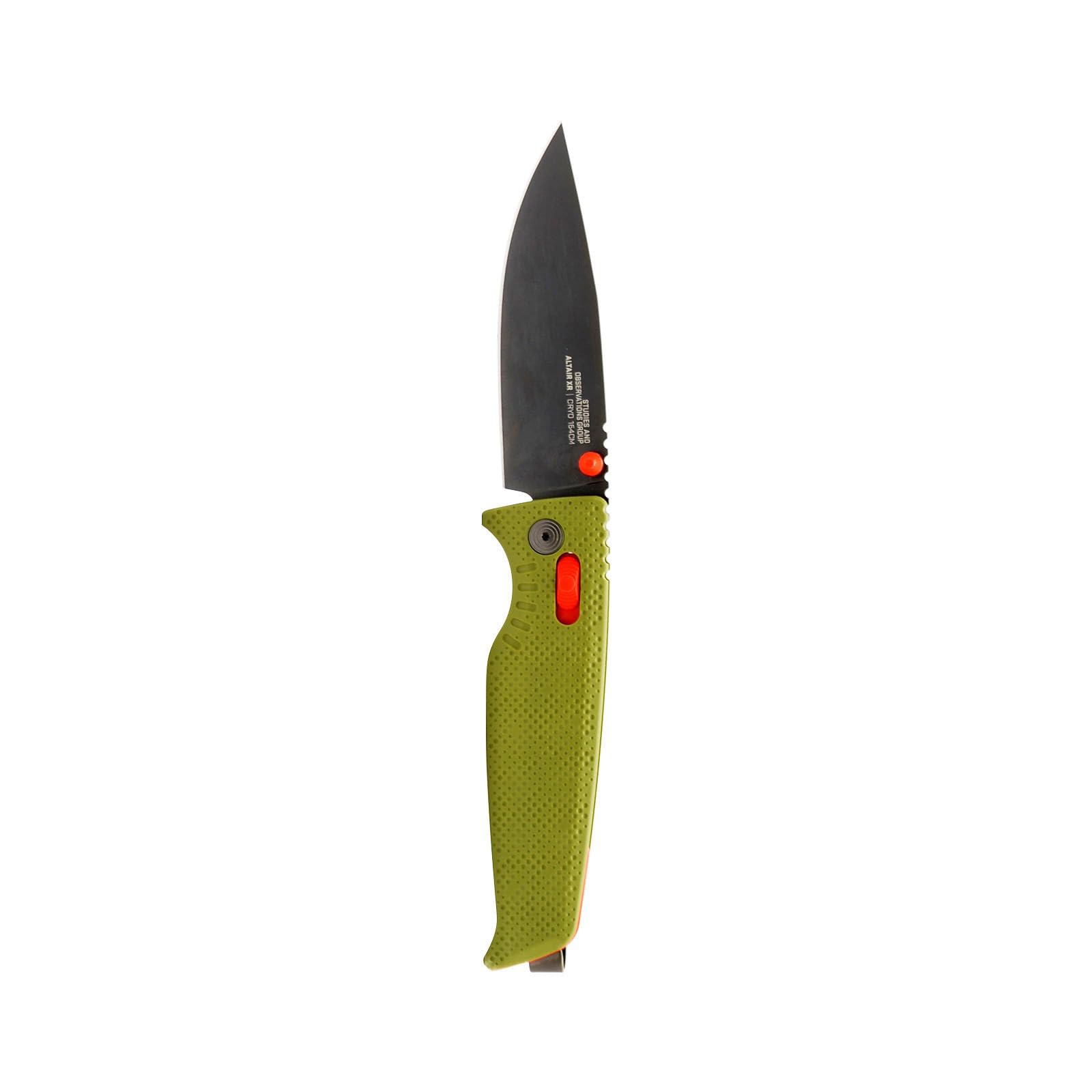 SOG Superlight Altair XR Compact Outdoor CRYO 154cm Steel Folding Knife | Lanyard Loop, Pocket Clip & XR Lock, Field Green