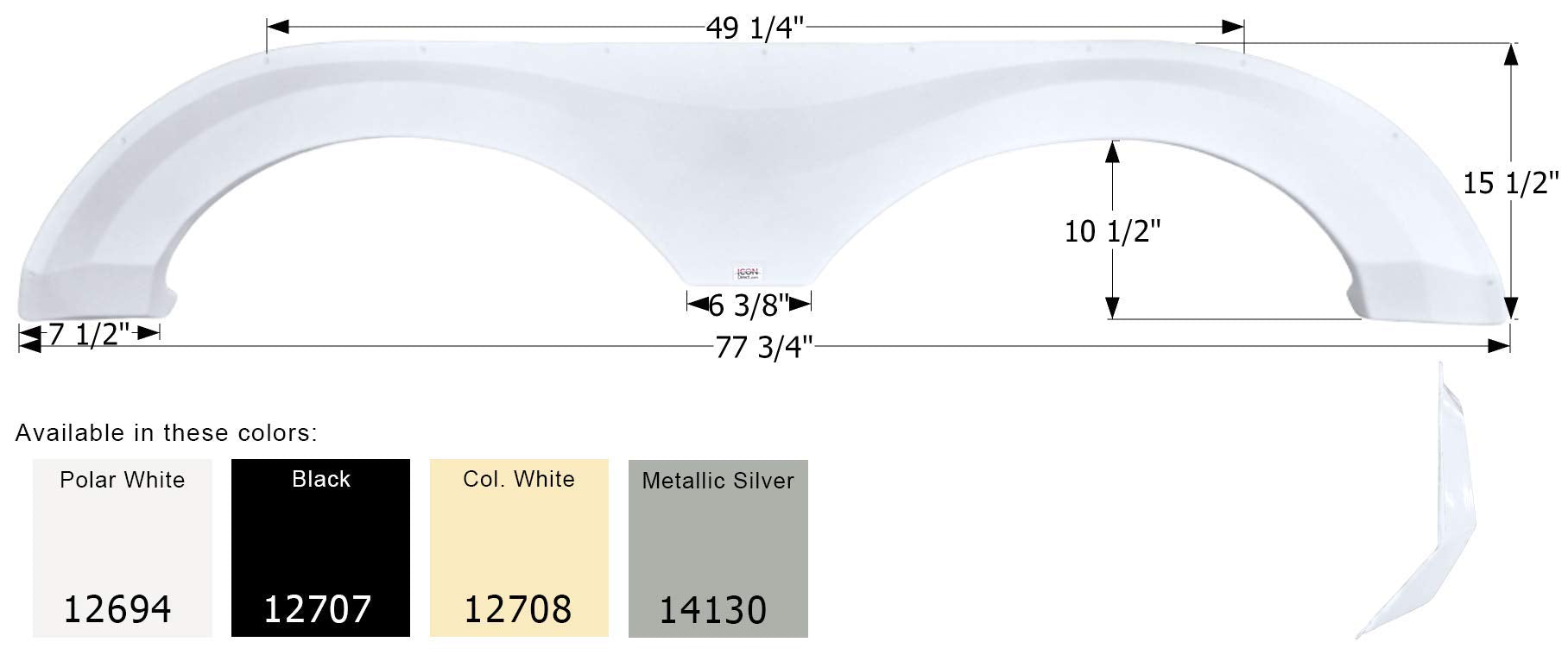 Fender Skirt ICON, Tandem, Evergreen, FS2694, Polar White