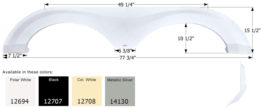 Fender Skirt ICON, Tandem, Evergreen, FS2694, Polar White