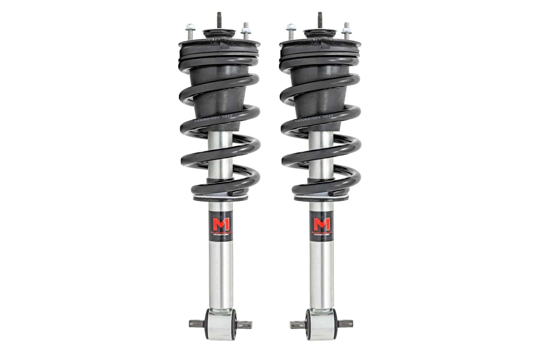 Rough Country M1 Loaded Struts for GMC Sierra & Chevy Silverado 1500 (2014-2018) w/7" Lift - Adjustable Ride Height, Enhanced Handling & Control, Set of 2