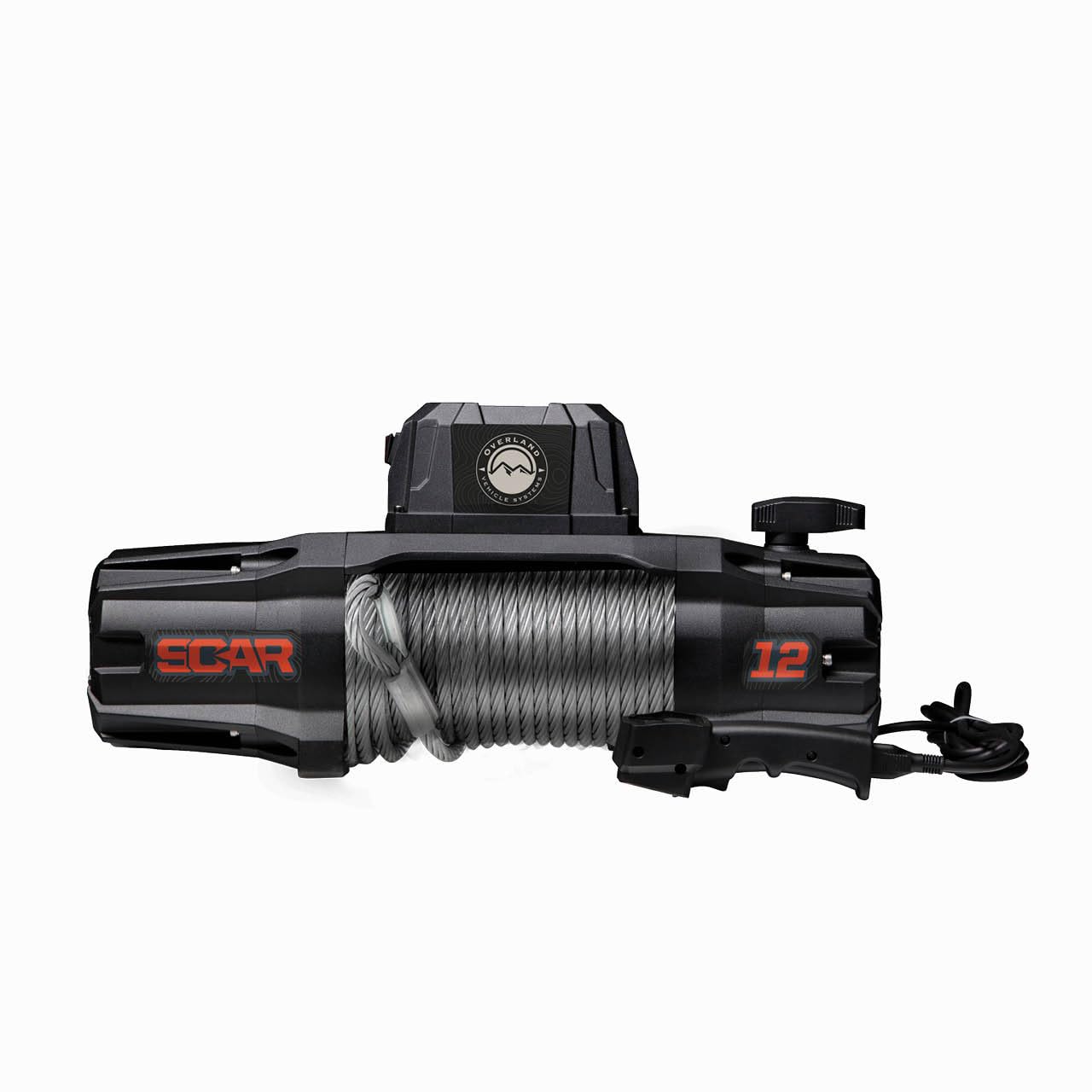 Scar 12 Overland Vehicle Systems Off Road Recovery Winch 12,000lb Steel Cable and Wireless Remote