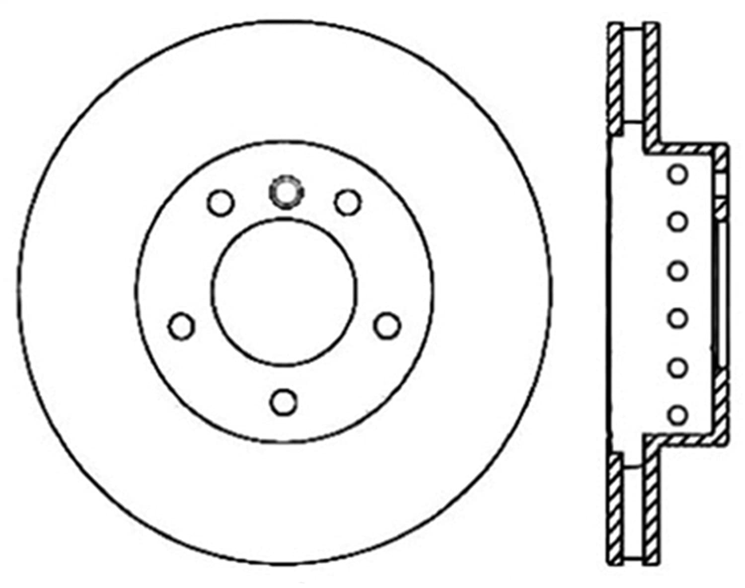Front Right StopTech 128.34071R Sport Cross Drilled Brake Rotor