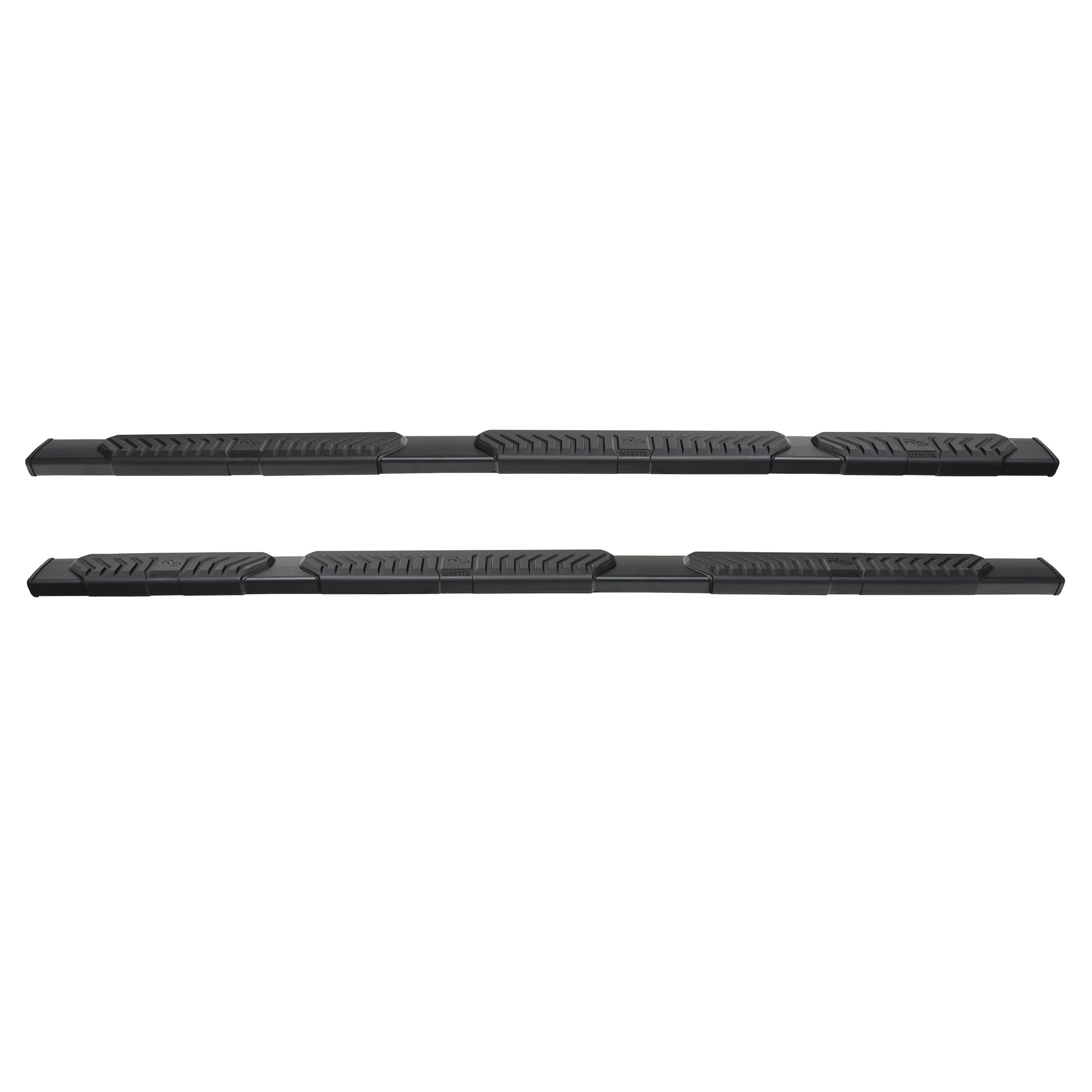28-534735 Westin R5 Modular Wheel to Wheel Nerf Bars fits 2019-2024 Ram 1500 Quad Cab 6'5" Bed (Exc 2019-2023 1500 Classic) Black Pair