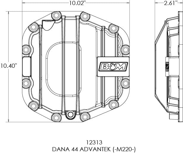 AdvanTek Rear Differential Cover B&M 12313 Nodular Iron