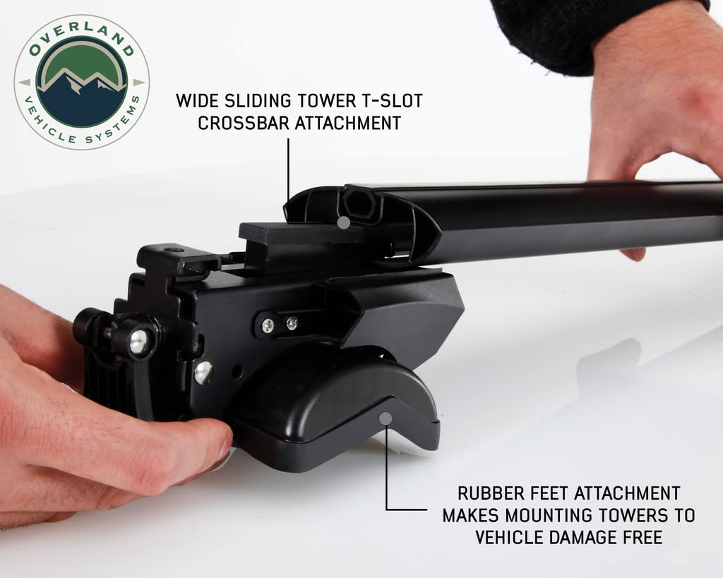 Freedom Bar Combo Mounting Kit - 4 Pieces Black Factory Side Rail Mount and 55" Black Straight Crossbars