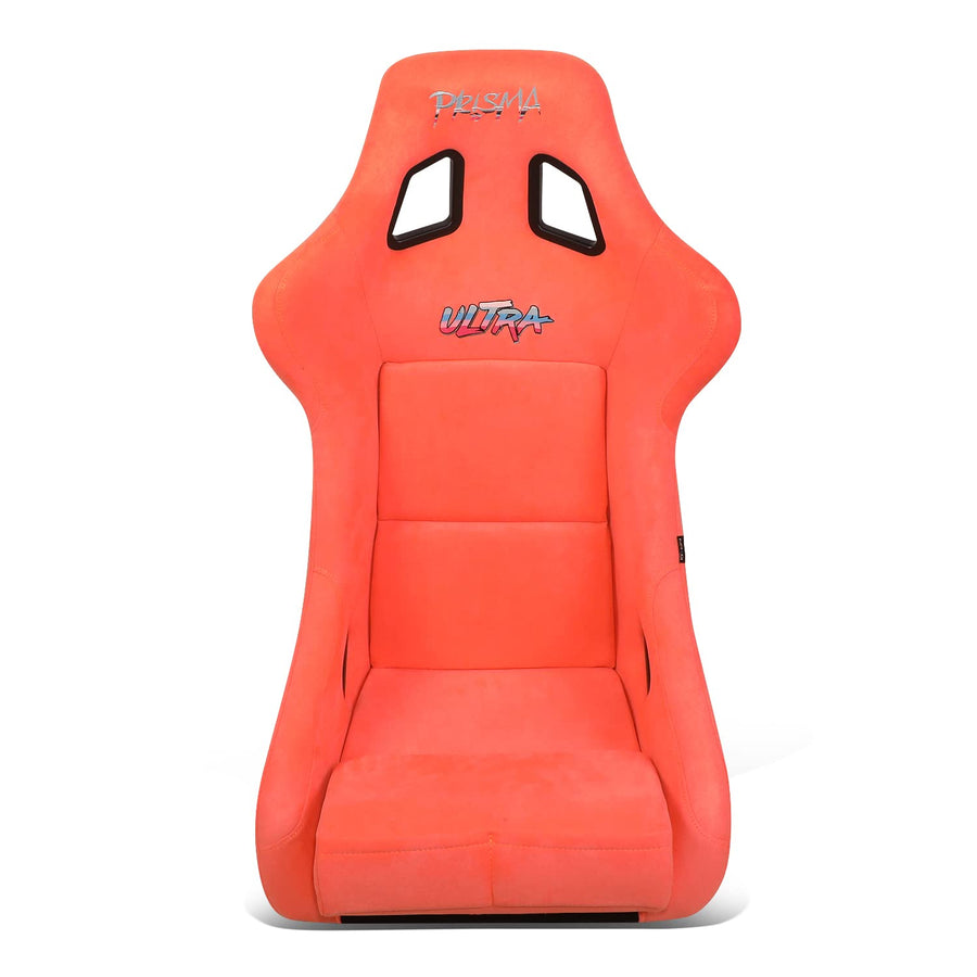 NRG Innovations Prisma NRG-FRP-302PH-ULTRA Fixed Back Bucket Racing Seat with Bottom Mount Bracket, Peach Colored Seat/Gold Flake Back, 24" W X 36" H X 18" D