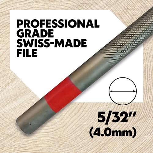 Oregon Professional Chainsaw Chain Sharpening 5/32" (4.0 mm) Round Files to Sharpen 1/4", 3/8" Low Profile Saw Chains, 12 Pack (70504)