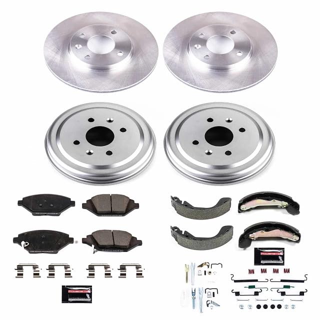 Power Stop KOE15426DK Front and Rear Replacement Brake Kit-OE Brake Drums & Ceramic Brake Pads For Chevrolet Spark 2016-2021 [Vehicle Specific]