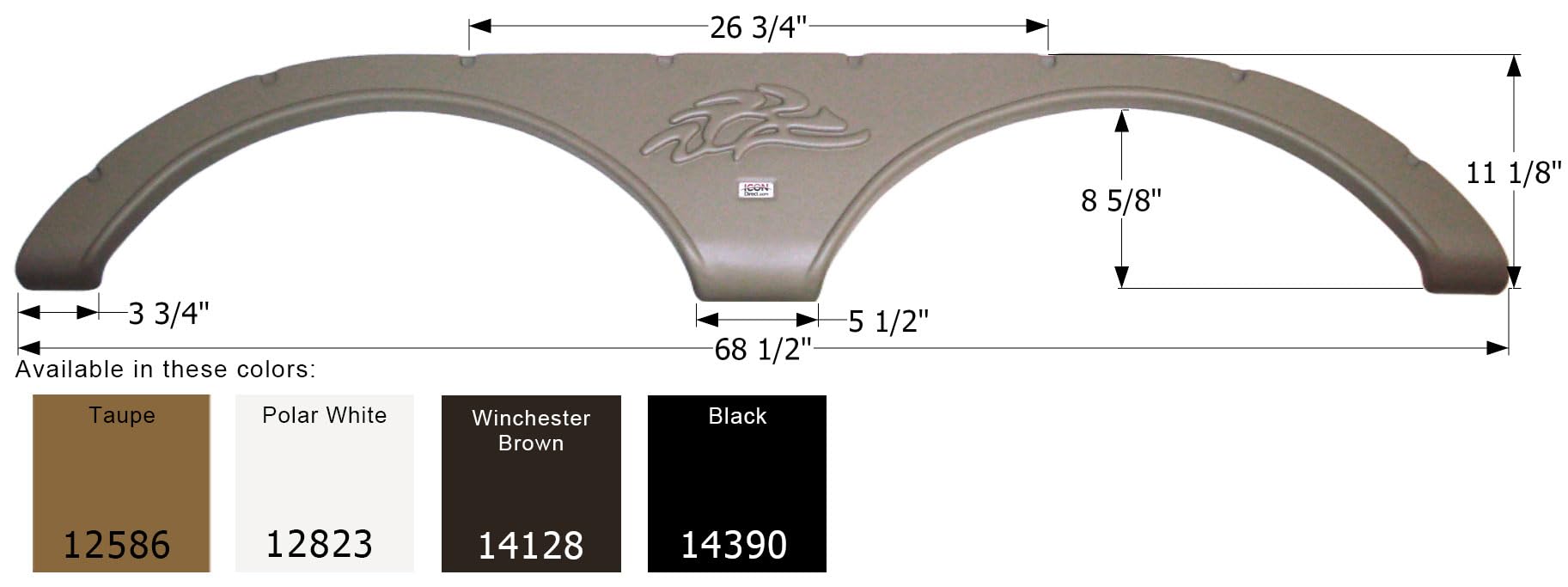 Fender Skirt ICON 14390, Tandem, Heartland, FS2586, Black