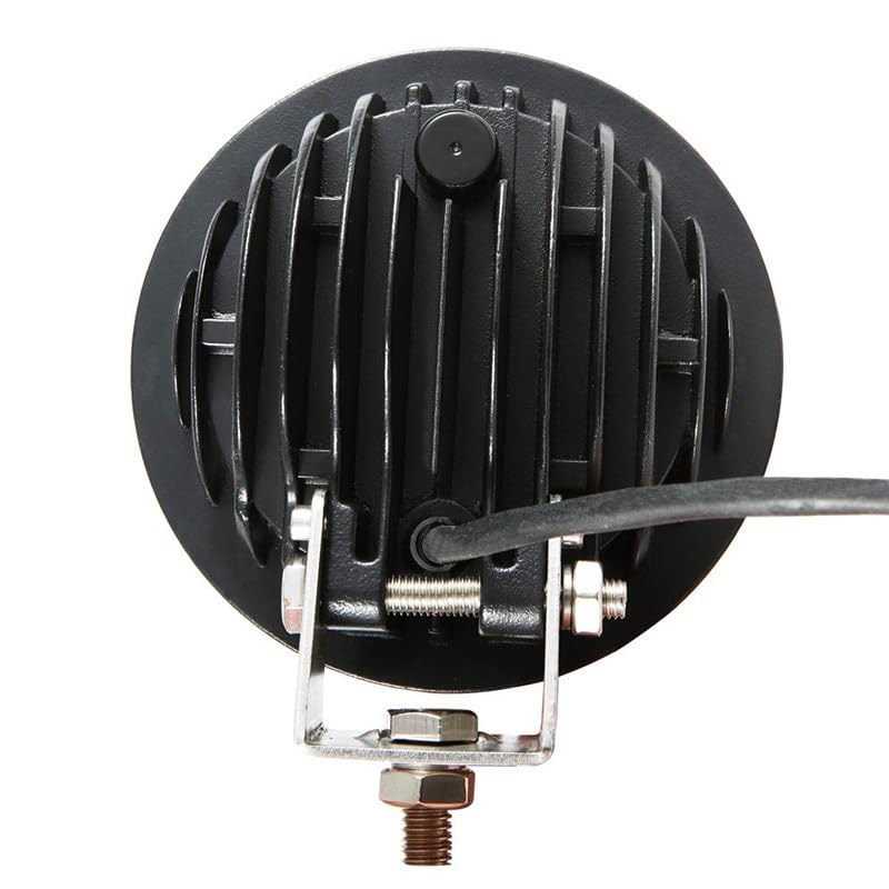Grille Brush Black Horse Bumper Guard Modular Black Come with Pair of 5.3" Dia.LED Lights with Black Trim Rings Compatible with 2006-2018 Toyota RAV4-17A093902MA-PLFB