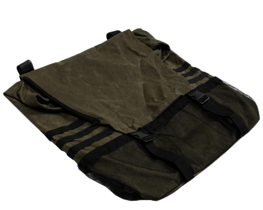 Overland Vehicle Systems Tire Mount Extra Large Trash Bag - #16 Waxed Canvas Universal - Infused with Paraffin Wax Waterproofing - Large Drainage Holes - 30 Gallon Trash Bag Capacity