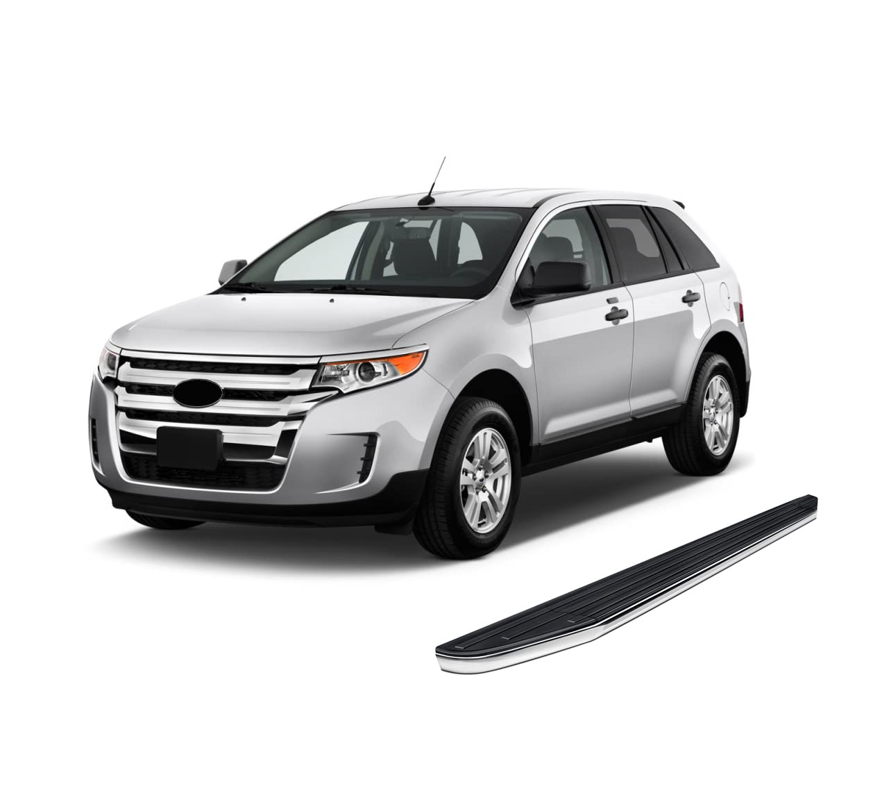 Premium Black Horse Running Boards Black Compatible with 2007-2014 Ford Edge (Excludes Sport and Eco-Booster Models)-PR-FRED