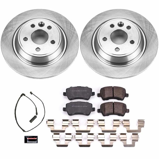 Power Stop KOE6293 Rear Replacement Brake Kit-OE Brake Rotors & Ceramic Brake Pads For Land Rover Range Rover Evoque 2012-2015 [Model Specific]