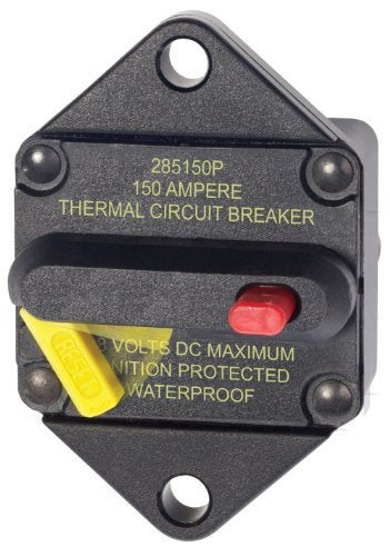 Blue Sea Systems 285 Series Thermal Circuit Breakers, Panel Mount, 48V DC, 150A