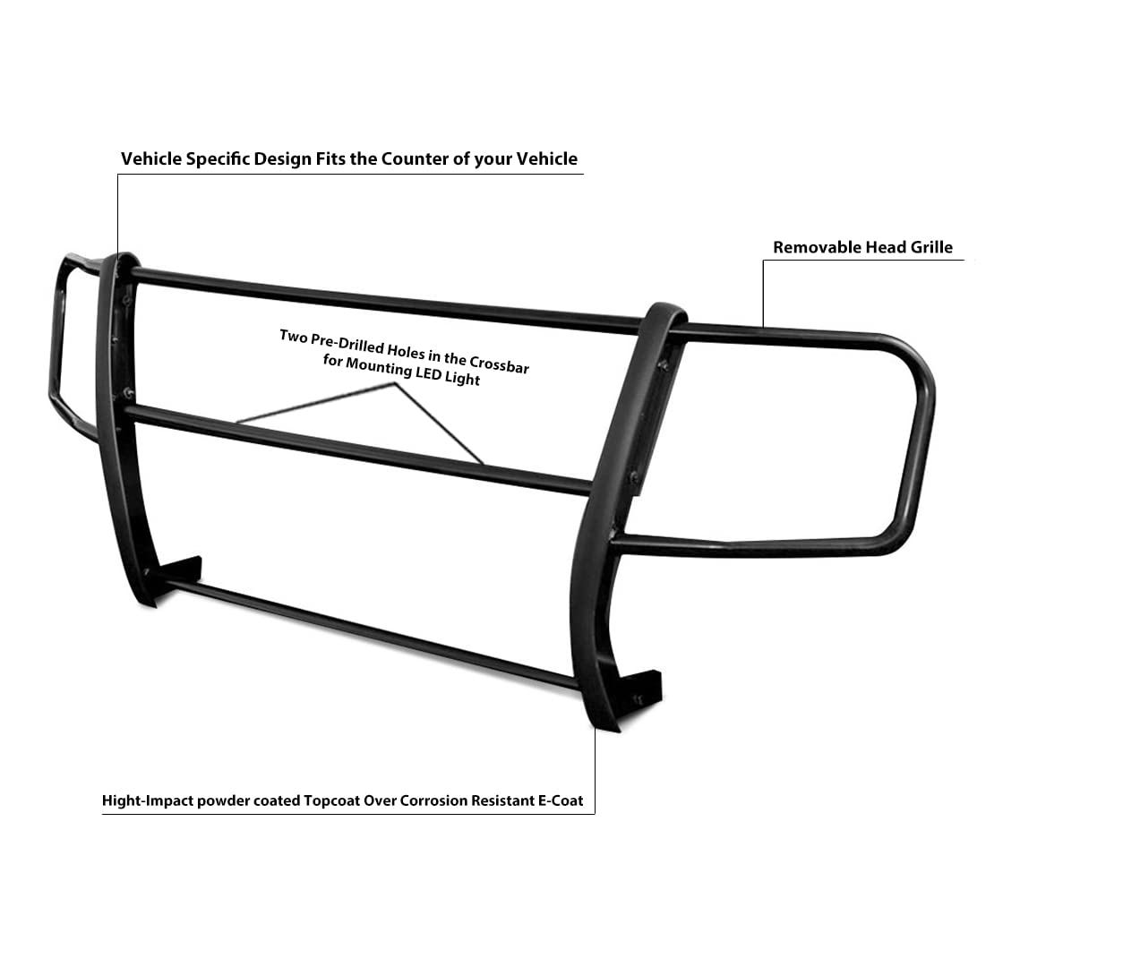 Spartan Black Horse Off Road Grille Guard Modular Compatible with 2014-2023 Ram Promaster 1500/2500/3500 (Excl.Rebel & Warlock Trims)-17DOPRMA
