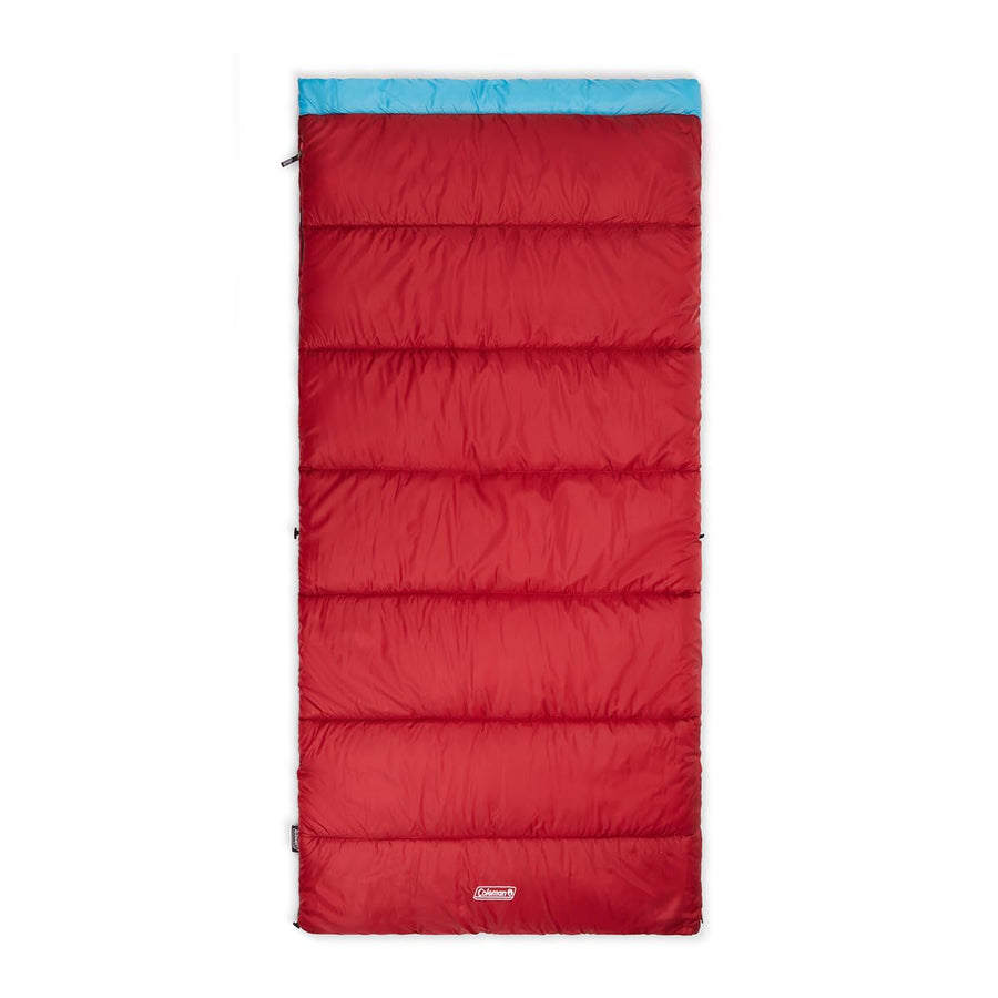 Coleman 30/40/50°F Flatlands Sleeping Bag, Made from 100% Recycled Material, Big & Tall Options, Cool-Weather Sleeping Bag for Camping, Sleepovers, Guests & More