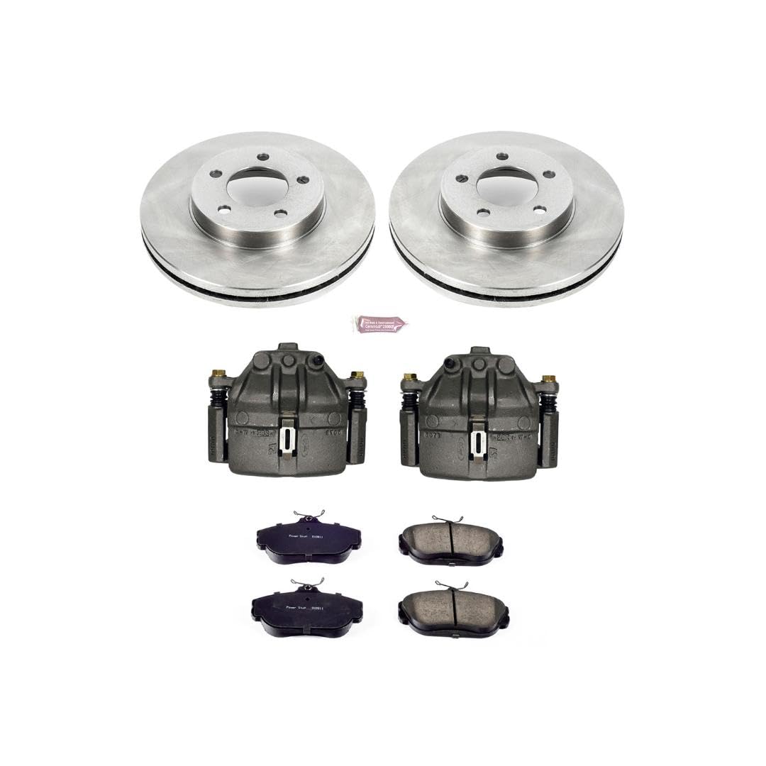 Power Stop KCOE1327 Replacement Autospeciality Front Caliper Kit- OE Rotors, Ceramic Brake Pads, Calipers For Ford Taurus, Lincoln Continental, Mercury Sable [Model Specific]