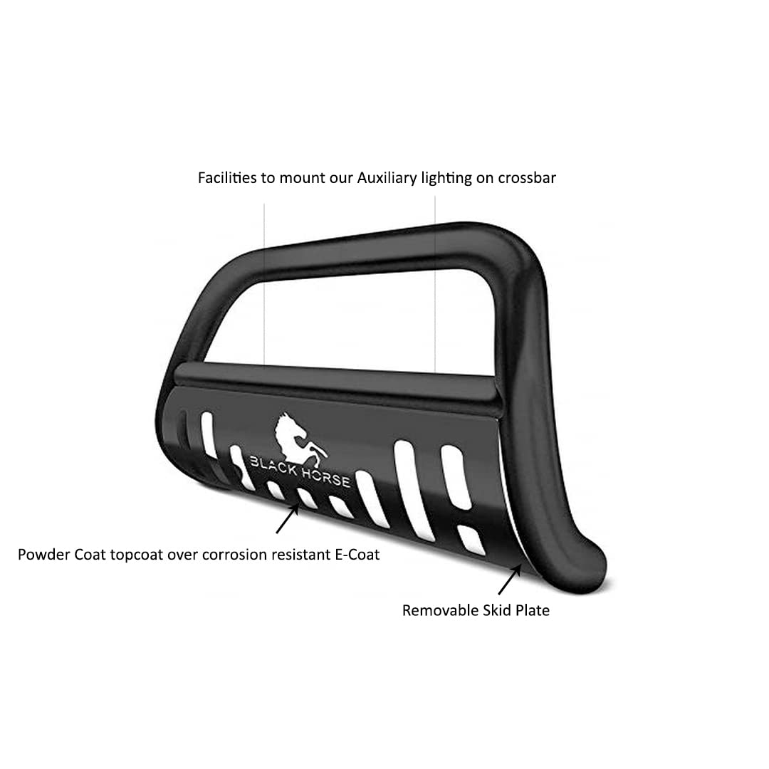Bull Bar Black Horse Skid Plate Compatible with 2014-2019 Toyota Highlander-CBB-TYF5307SP