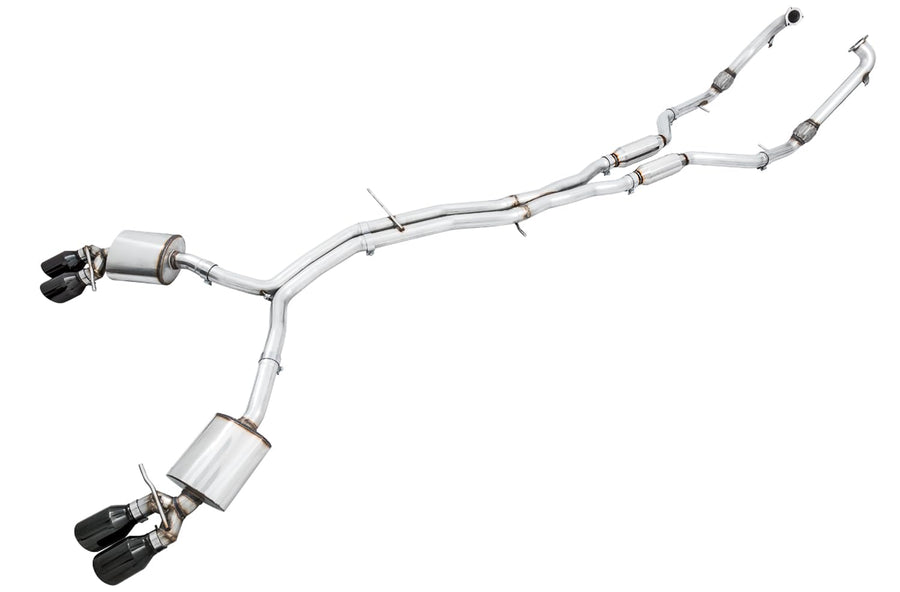 AWE Exhaust SwitchPath for Audi B9 S4 - Non-Resonated - Diamond Black 102mm Tips (3025-43034)