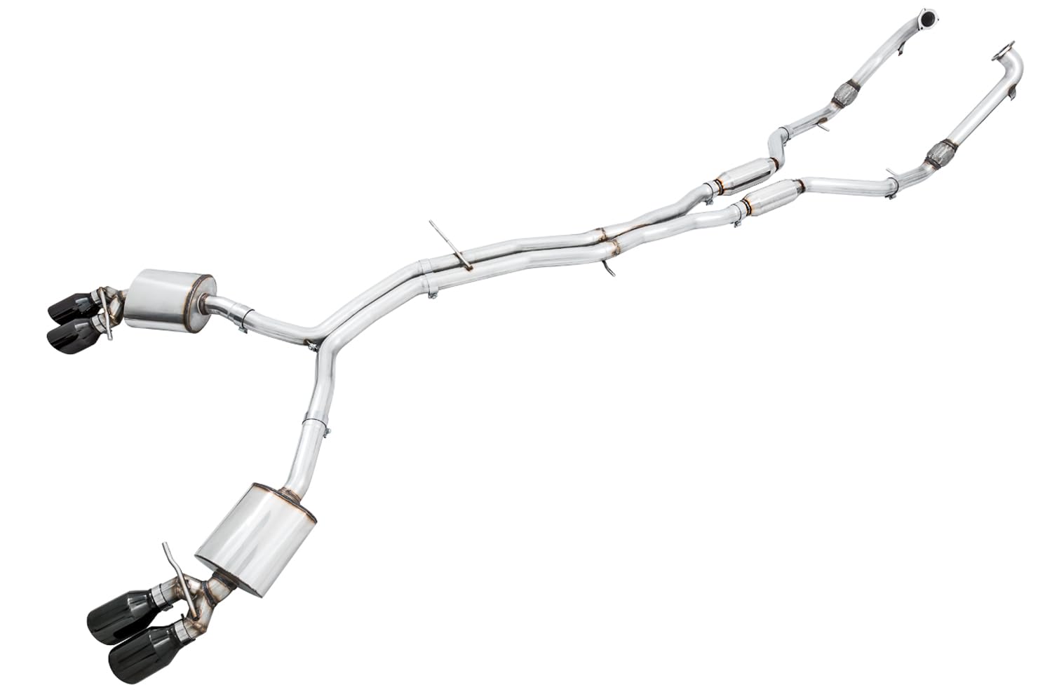 AWE Exhaust SwitchPath for Audi B9 S4 - Non-Resonated - Diamond Black 102mm Tips (3025-43034)