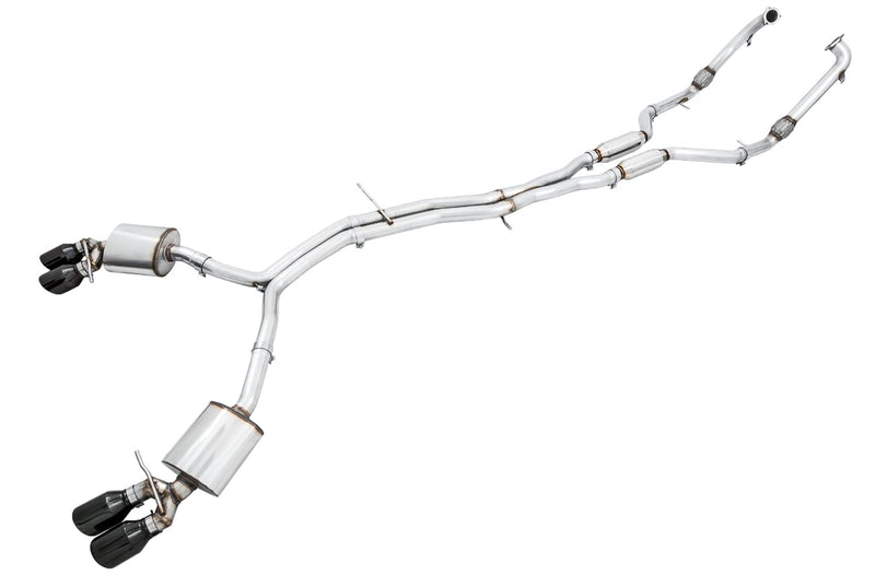 AWE Exhaust SwitchPath for Audi B9 S4 - Non-Resonated - Diamond Black 102mm Tips (3025-43034)