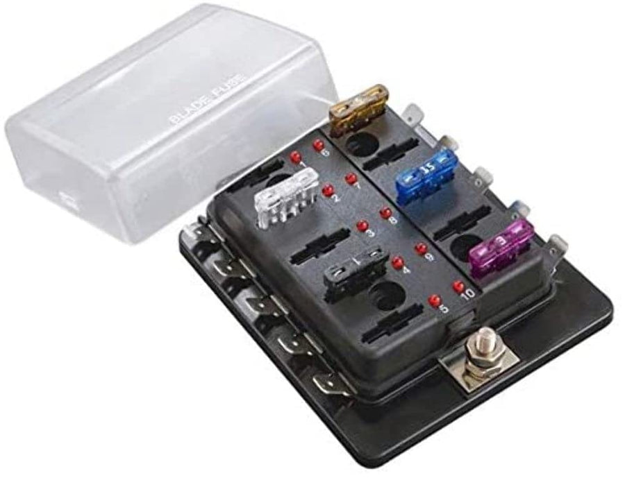 ATC Install Bay Fuse Block with Indicating LEDs - 10 Position